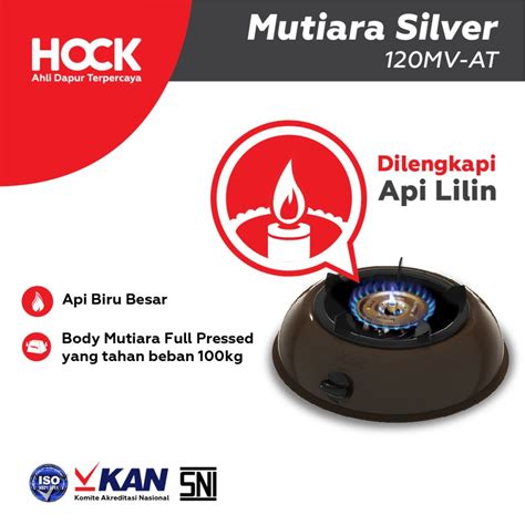 Jual KOMPOR GAS HOCK MUTIARA SILVER 120MV AT 120 MV AT 1 TUNGKU