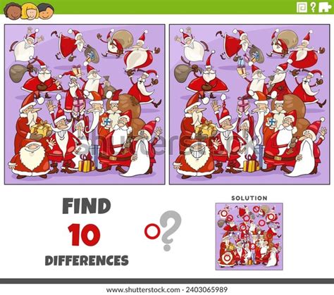 Cartoon Illustration Finding Differences Between Pictures Stock Vector