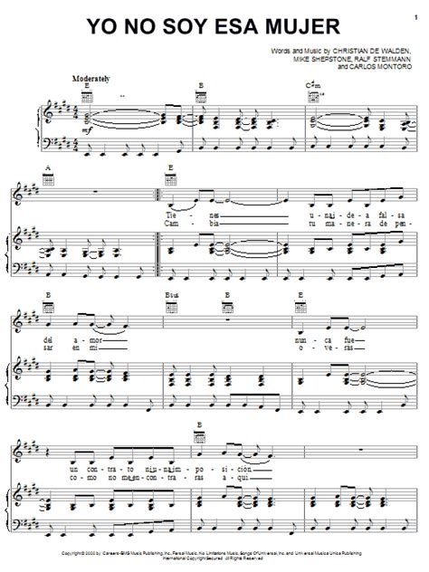 Paulina Rubio Yo No Soy Esa Mujer Sheet Music Pdf Notes Chords