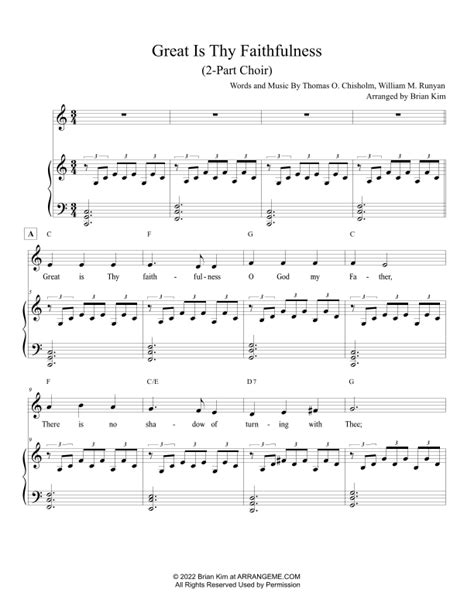 Great Is Thy Faithfulness Arr Brian Kim By Thomas Chisholm William M Runyan Sheet Music For