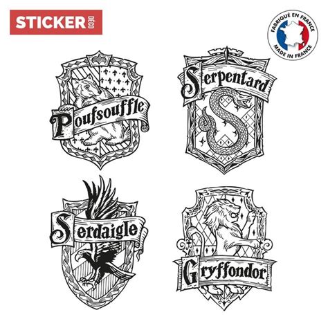 Stickers Blasons Harry Potter M Hauteur Cm Largeur Cm