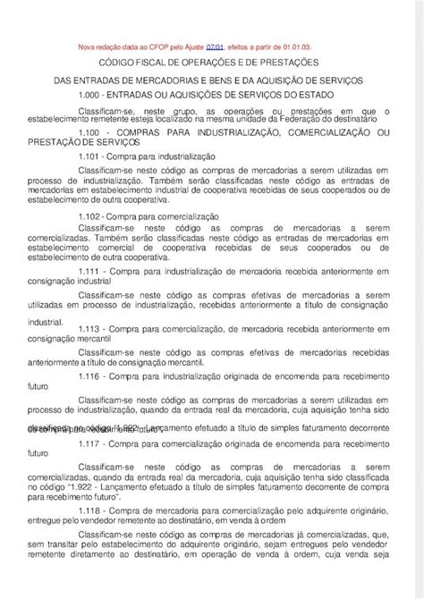 Pdf Cfop C Digo Fiscal De Opera Es E De Presta Es Dokumen Tips