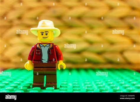 Poznan Poland Nov 22 2020 Lego Indiana Jones Figurines With Hat In