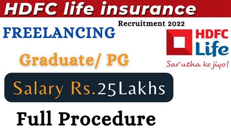 HDFC Life Insurance Recruitment 2022 Chose Your Working Hours