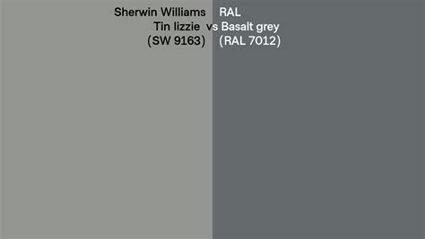 Sherwin Williams Tin Lizzie SW 9163 Vs RAL Basalt Grey RAL 7012