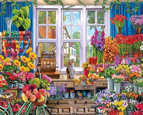 Flower Shoppe 1347pz 1000 Piece Jigsaw Puzzle Painting Jigsaw