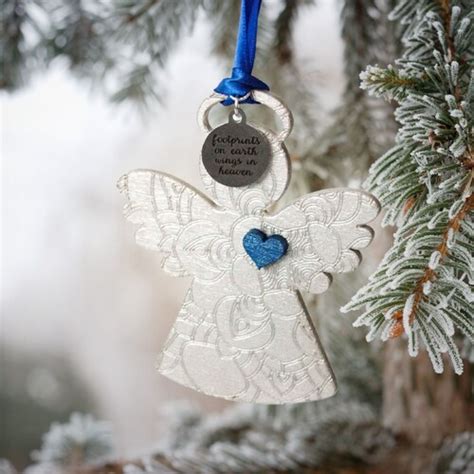 Silver Angel Memorial Ornament Sympathy T Bereavement Etsy