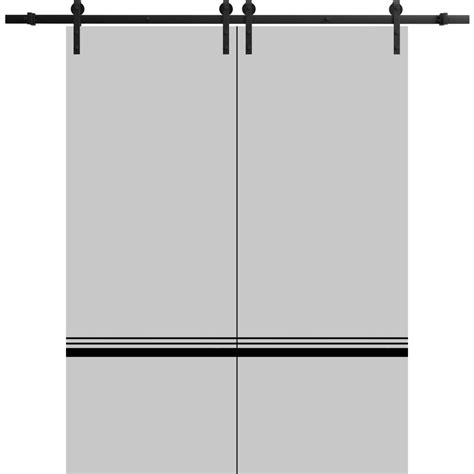 Sturdy Double Barn Door X Inches With Planum Grey Matte