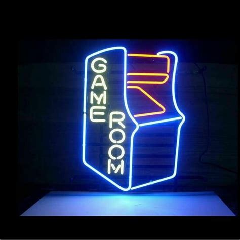 Custom Game Room Arcade Glass Neon Light Sign Beer Bar Arcade Game