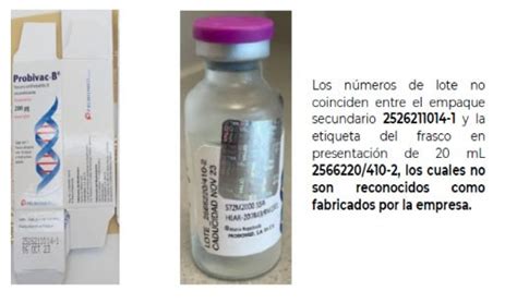 FALSIFICACIÓN DE PROVIBAC B VACUNA ANTIHEPATITIS B RECOMBINANTE 200 μg