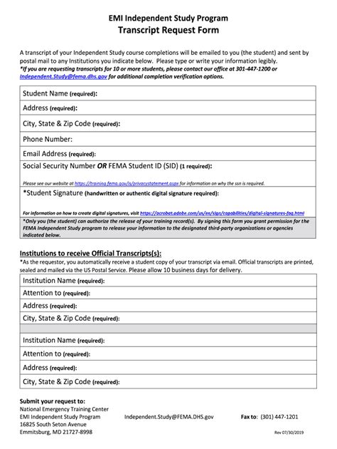 Fema Transcript Fill Out Sign Online DocHub