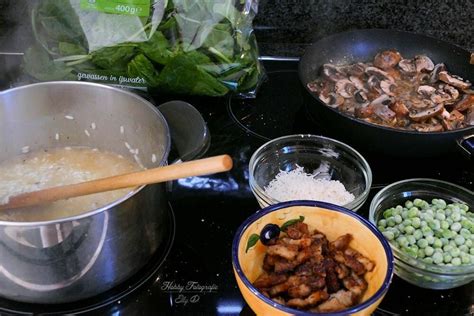 Risotto Met Spekjes Groente En Champignons Italiaans Zoutarm Maar