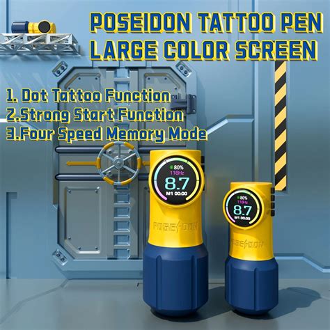 Stylo Poseidon Tatton Pistolet De Tatouage Sans Fil Cran Couleur