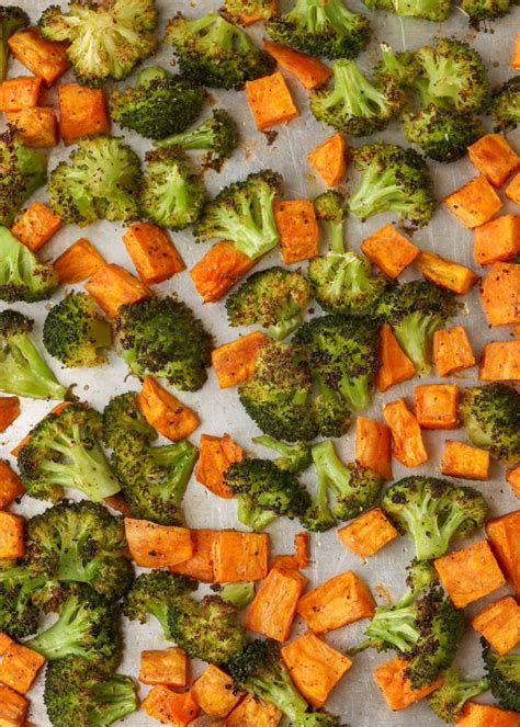 Roasted Broccoli And Sweet Potatoes Vegetable Recipes