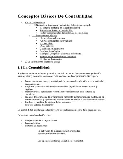 Conceptos B Sicos De Contabilidad Doc