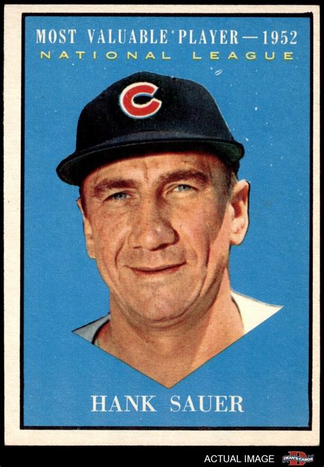 1961 Topps 481 Hank Sauer Most Valuable Player Cubs 5 EX EBay