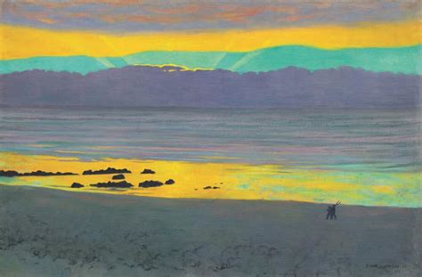 Coucher De Soleil Jaune Et Vert Art Print By F Lix Vallotton