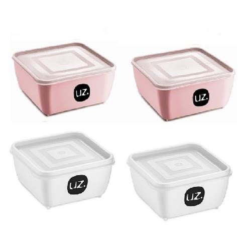 Kit Potes Multiuso Premium Quadrado 2 Rosa 2 Branco Shopee Brasil