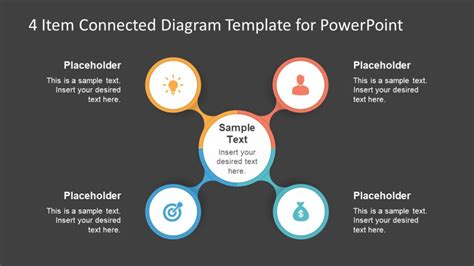 4 무료ppt다운 Connected diagram다이어그램 Template for 무료ppt템플릿