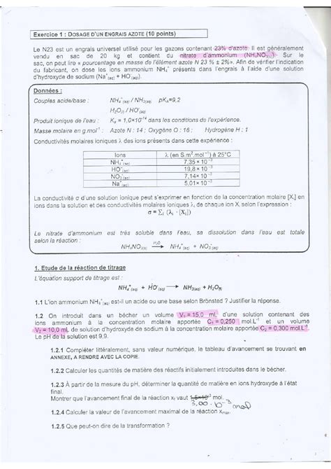 Bac Blanc Physique Chimie Physique Chimie Studocu