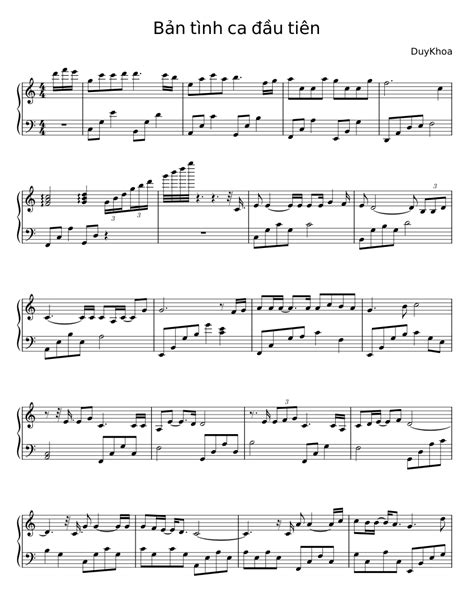 Bản tình ca đầu tiên - Duy Khoa Sheet music for Piano (Solo) Easy ...