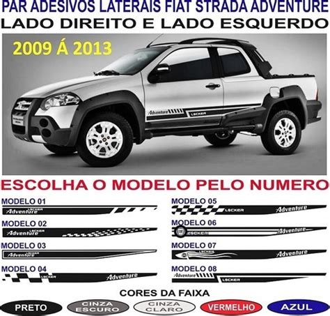 Par Faixa Lateral Fiat Strada Adventure Locker Adesivos Parcelamento