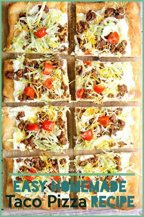 Easy Homemade Taco Pizza Recipe The Frugal Navy Wife