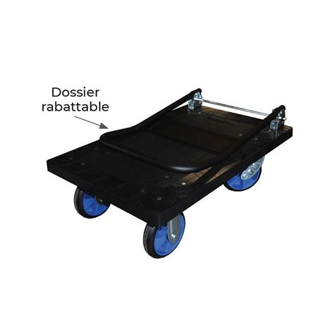 Stockman Chariot Plastique Avec Dossier Rabattable Kg Roues