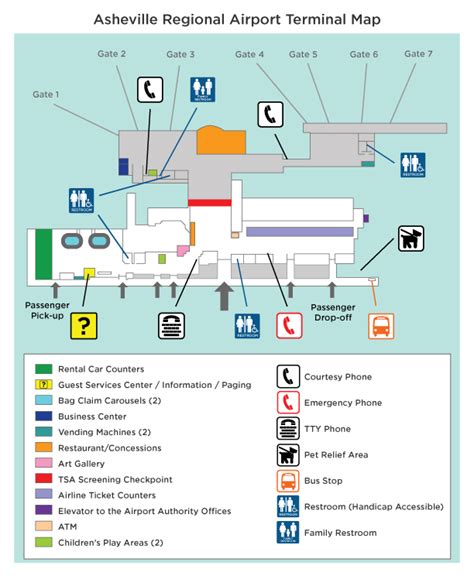 Asheville Asheville Regional (AVL) Airport Terminal Map, 57% OFF