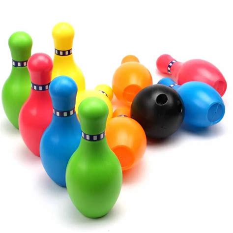 Bowling Pins Ball Toys Small Plastic Bowling Set Fun Indoor Game With