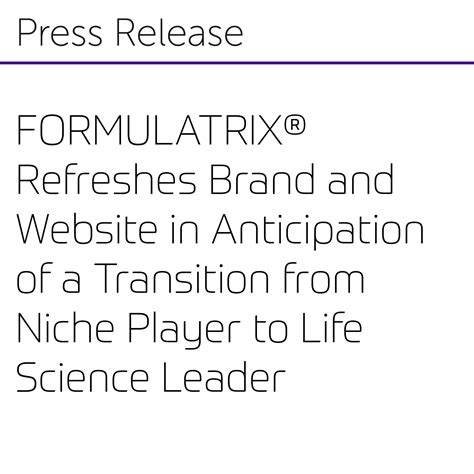 Formulatrix Refreshes Brand And Website In Anticipation Of A Transition