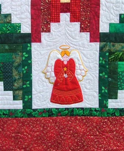 Christmas Scrap Log Cabin Quilt With Applique Advanced Embroidery Designs