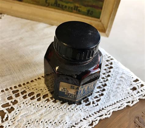 3495 Vintage Sanfords 8 Sided Ink Bottle 2 Oz Rubber Etsy