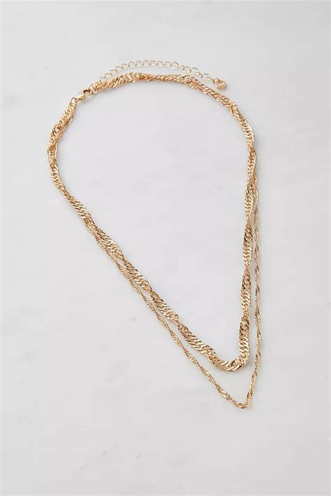 Twist Chain Layered Necklace Urban Outfitters Uk