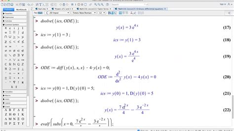 Maple Lecture 15 Ordinary Differential Equations YouTube