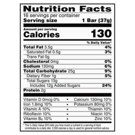 Nutrigrain Bar Nutrition Facts Blueberry Besto Blog