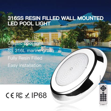 Huaxia High Power 316ss 12W RGB AC DC 12V Resin Filled LED Pool Light