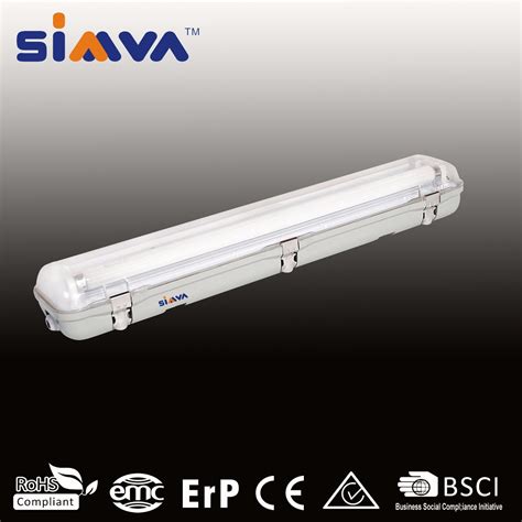 Simva Led Tri Proof Lighting Fixture Ft Double Tubes Clearcover W