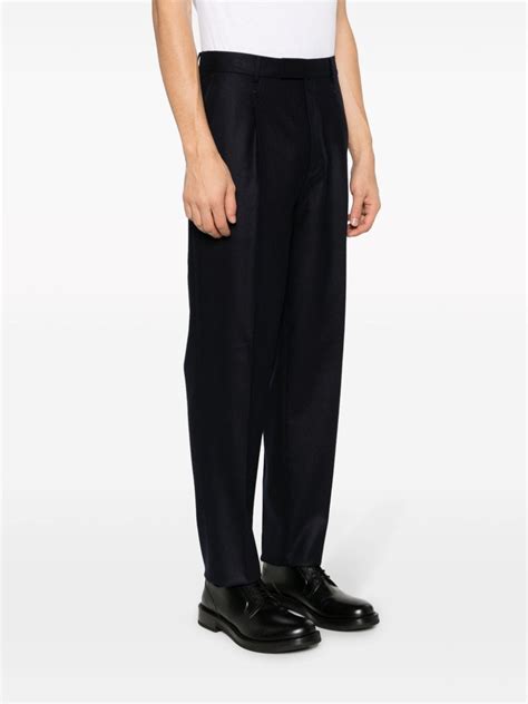 Zegna Pantalones De Vestir Con Pinzas Azul Farfetch Mx