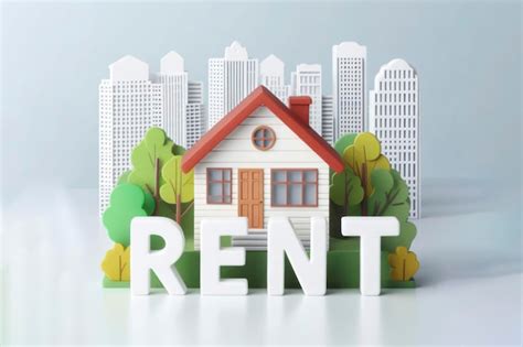 Premium Ai Image House On The White Background With Word Rent Real