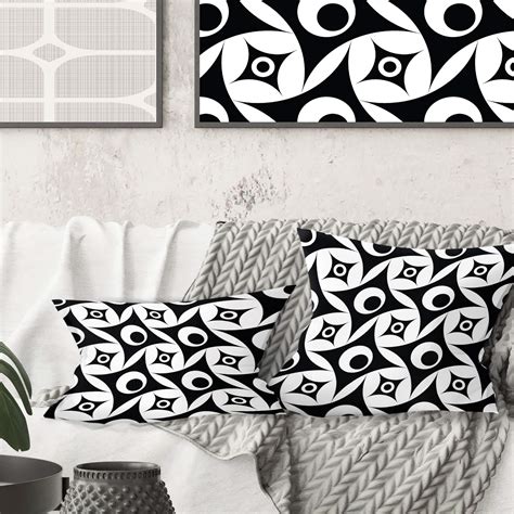 Designart Monochrome Geometric Pattern Vii Mid Century Modern Throw