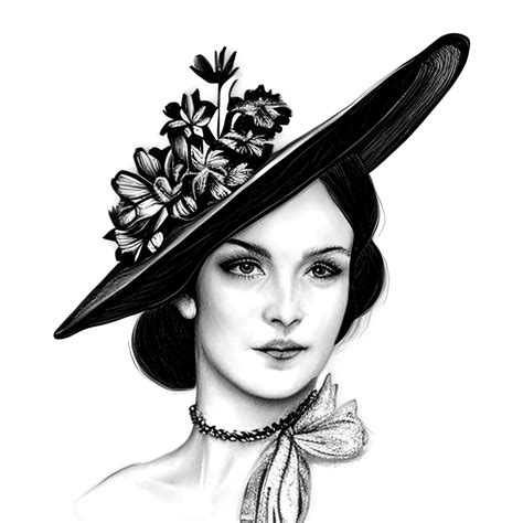 Beautiful Edwardian Lady With Large Hat Creative Fabrica