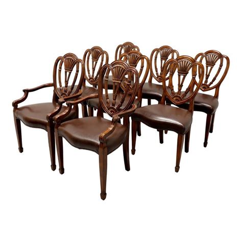 Set Of 6 Walnut Wood Dining Chairs