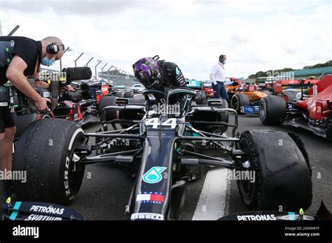 Race Winner Lewis Hamilton Gbr Mercedes Amg F1 W11 In Parc Ferme With A Puncture 02 08 2020