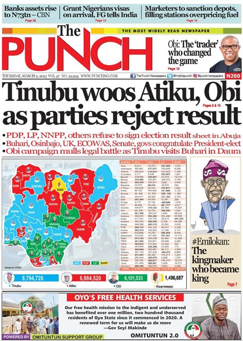 Nigerian Newspapers Daily Front Pages Review Thursday 2nd March 2023