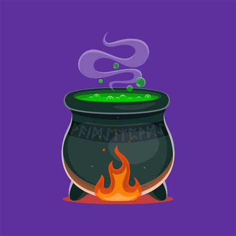 Premium Vector Halloween Witch Potion Cauldron Or Magic Poison Pot