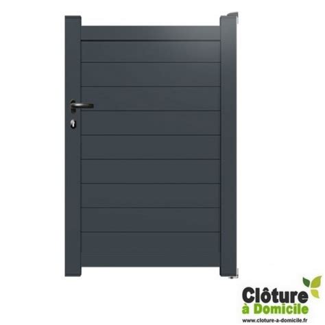 Portillon Alu Droit LIVOURNE Couleur Gris RAL 7016 Hauteur 1400 Mm