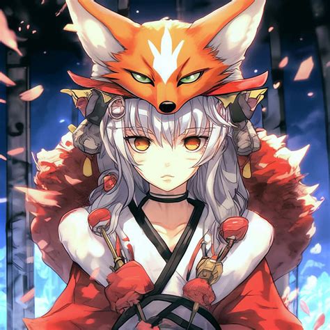 Download Mystical Fox Girl Anime Art Wallpaper