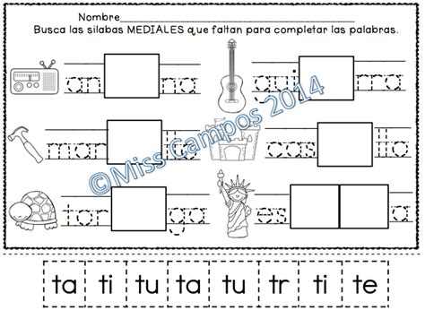 Letra T Silabas Ta Te Ti To Tu Lectoescritura Silabas Lectura Y