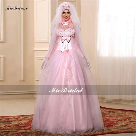 Arabic Muslim Wedding Dress 2016 Turkish Gelinlik Ball Gown Islamic